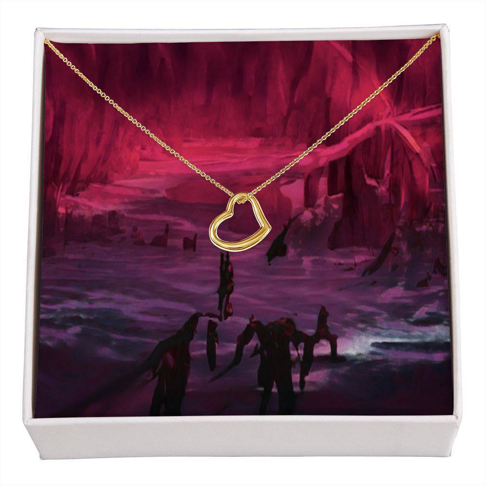 Delicate Heart Necklace in sterling silver with gold dip, showcasing its elegant heart pendant and adjustable chain.