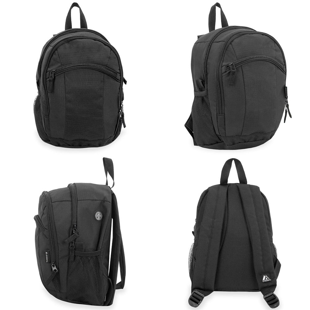 DELUXE JUNIOR BACKPACK featuring dual compartments, padded straps, and multiple pockets for organization.