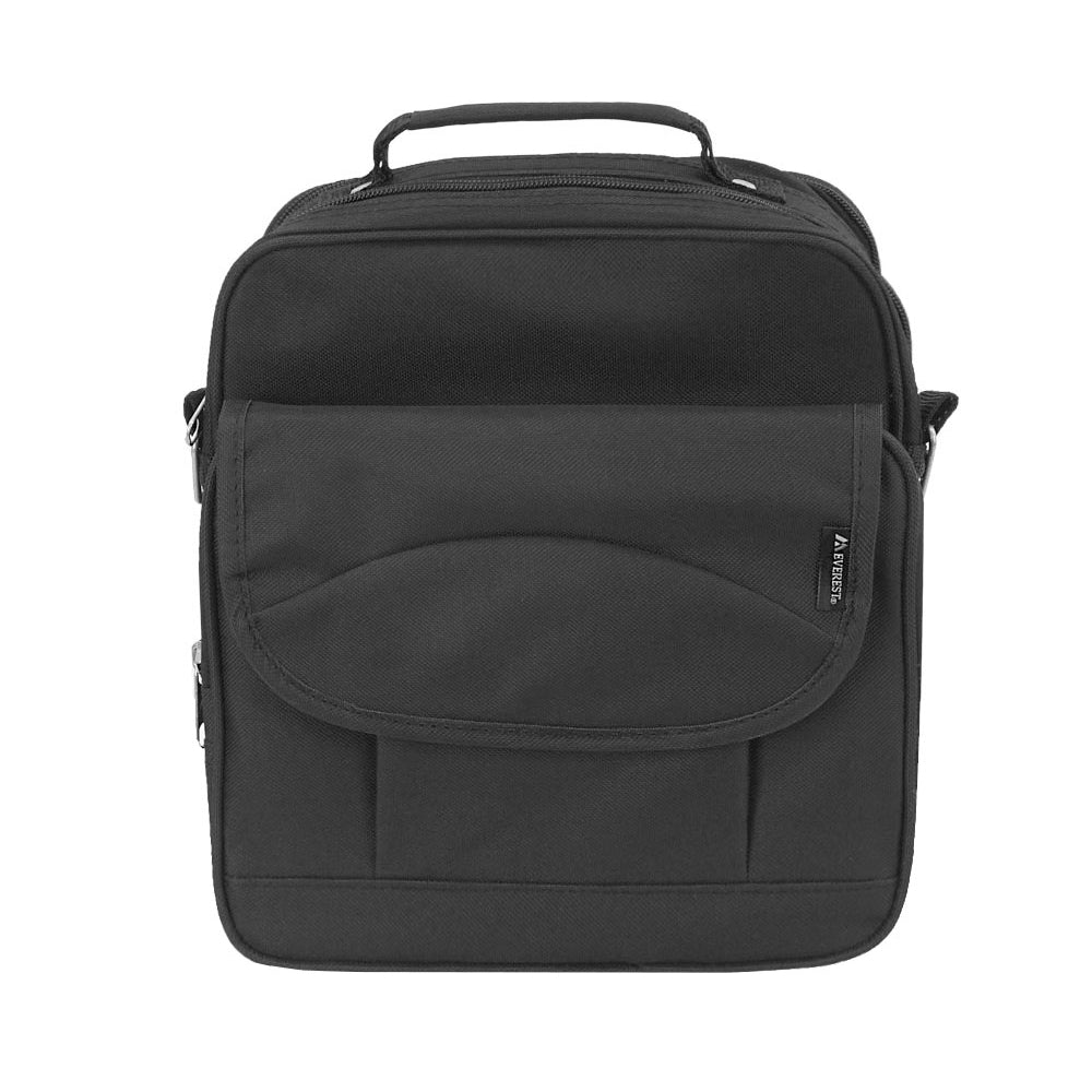 Deluxe Utility Bag - Large featuring dual zippered compartments and adjustable shoulder strap, made from durable 600D polyester.