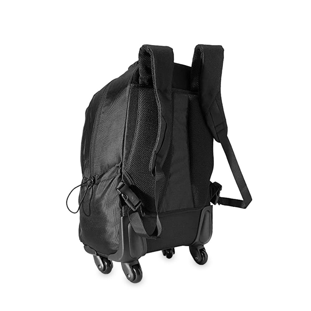 A stylish and functional DELUXE WHEELED LAPTOP BAG with padded laptop sleeve, retractable handle, and four spinner wheels.