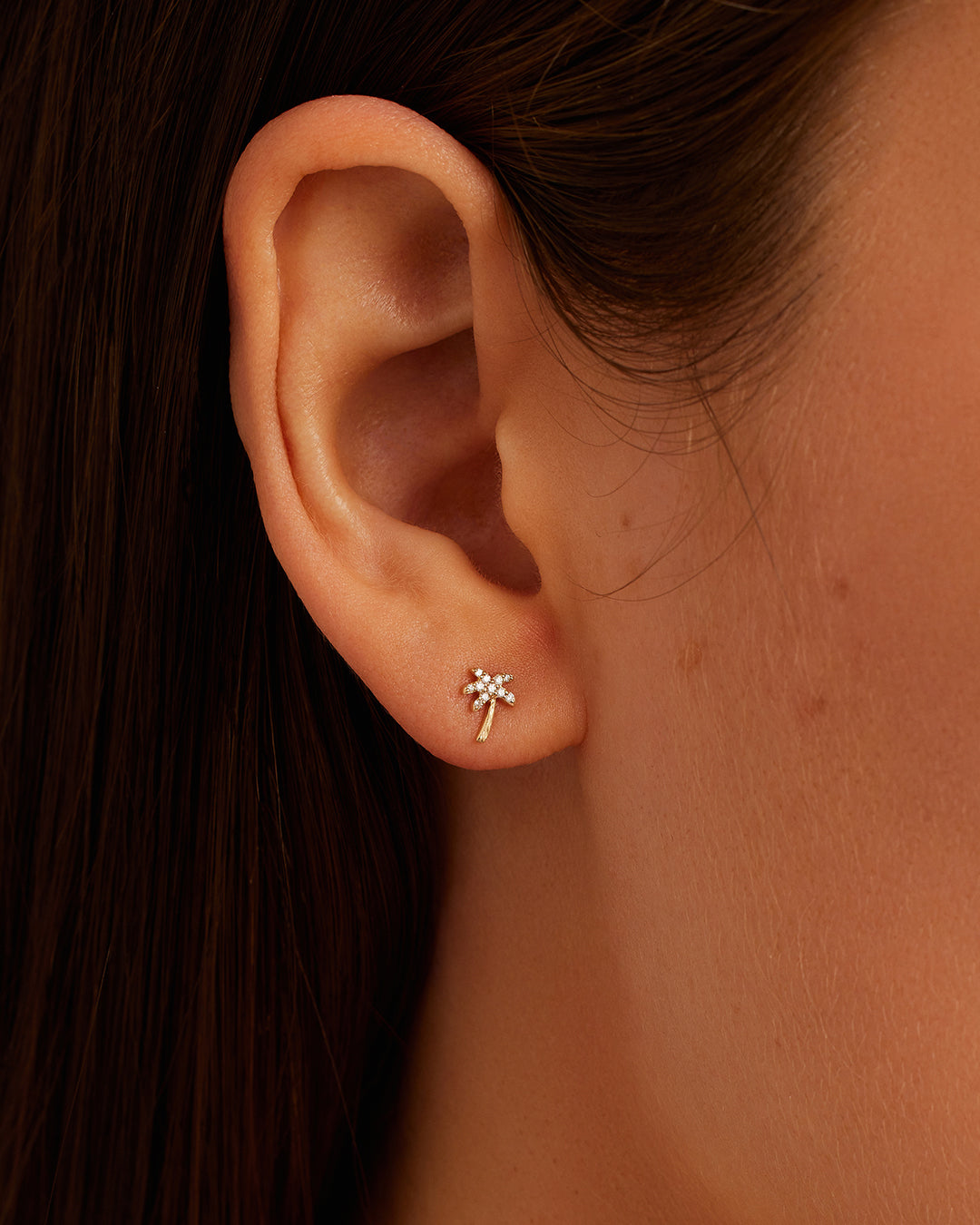 Elegant Diamond Palm Studs featuring high-quality lab-grown diamonds in a unique palm design.
