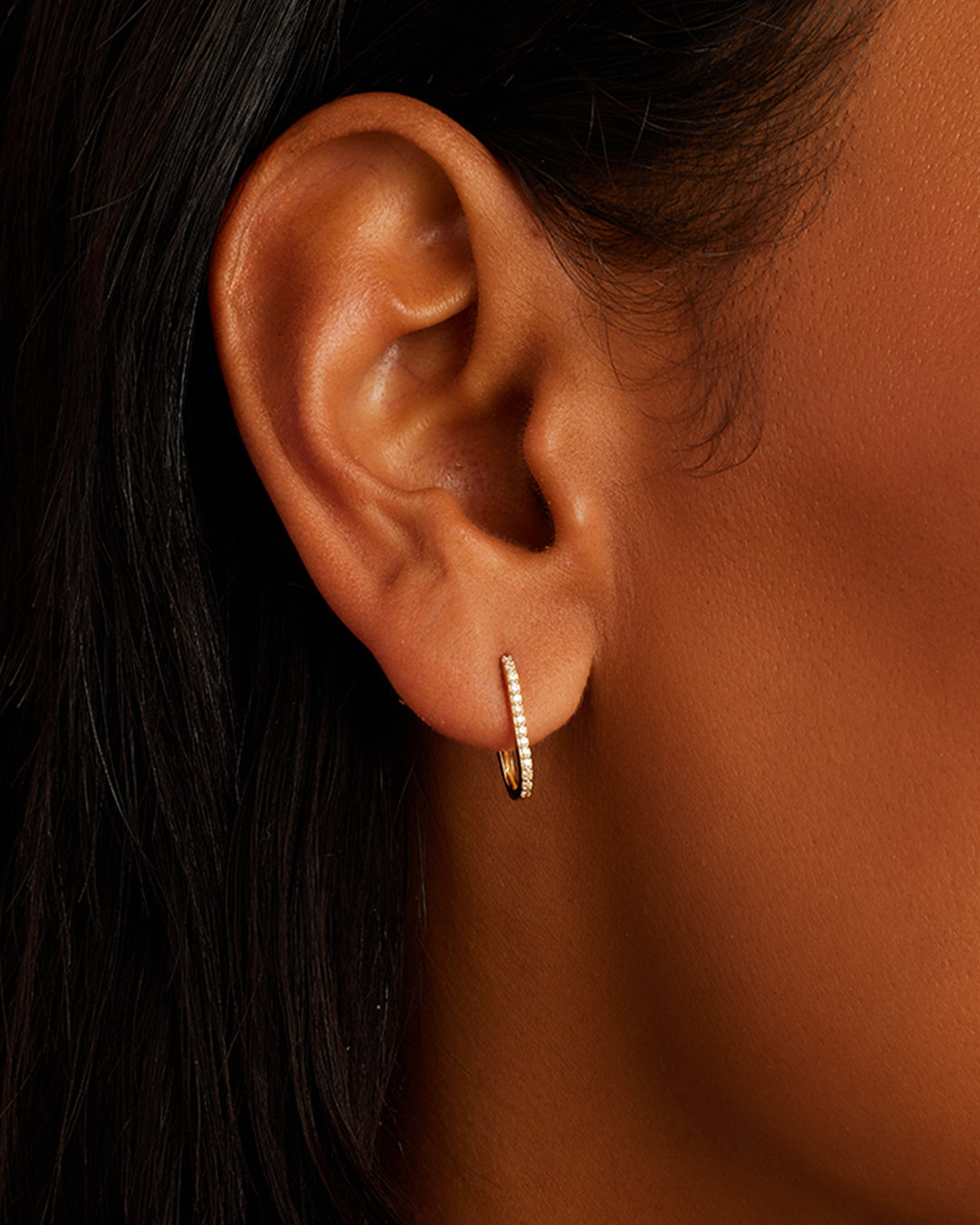 Elegant Diamond Parker Link Huggies featuring genuine diamonds in a unique link design, perfect for any occasion.