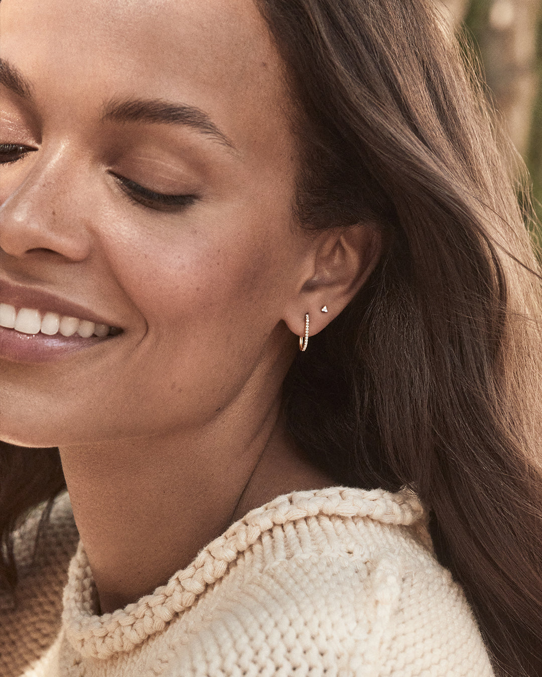 Elegant Diamond Parker Link Huggies featuring genuine diamonds in a unique link design, perfect for any occasion.