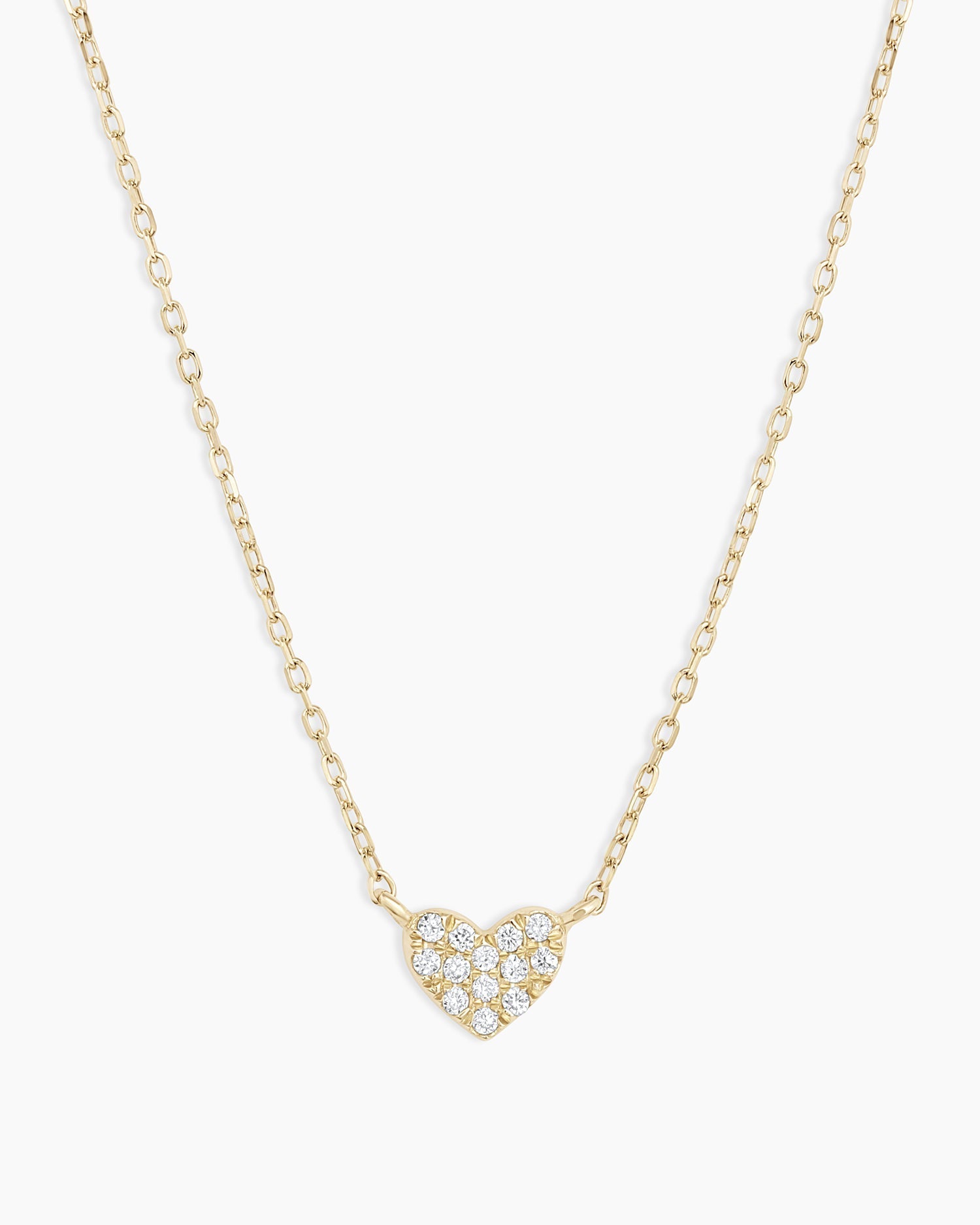 Elegant Diamond Pavé Heart Charm Necklace featuring 0.45 CT lab-grown diamonds in a heart design.