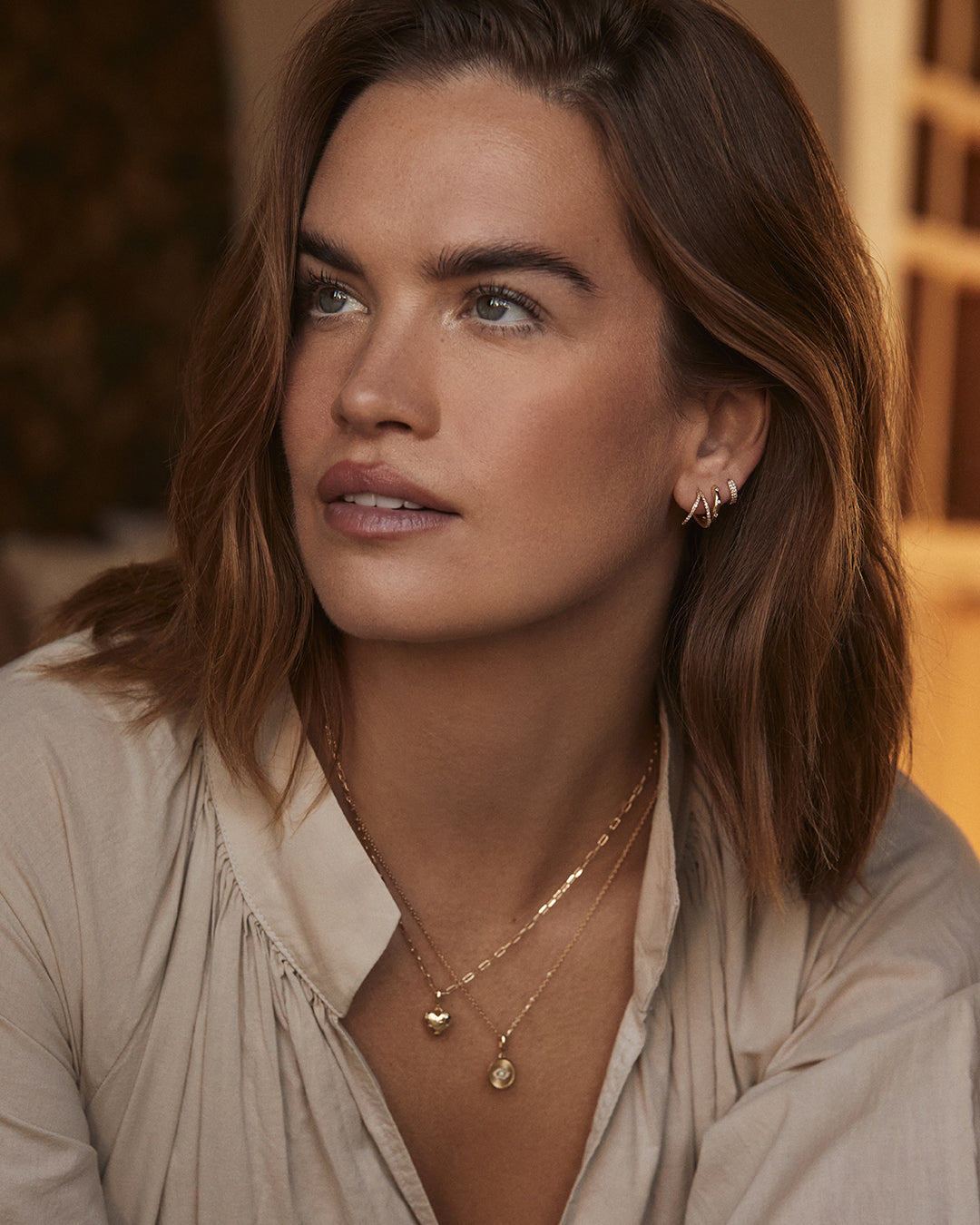 Elegant Diamond Pavé Split Huggies featuring a split design and shimmering lab-grown diamonds.