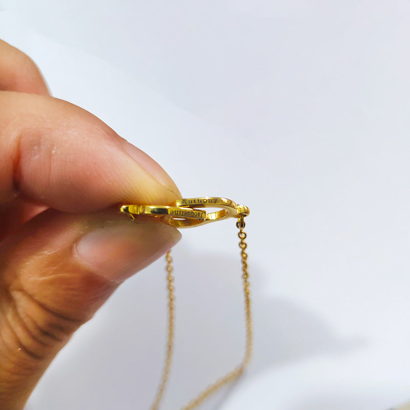 Double Heart Name Necklace in silver, gold, and rose gold options, showcasing a stylish design perfect for couples.