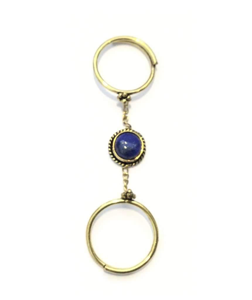 Elegant Double Me Up Ring featuring adjustable design and semi-precious stones, perfect for stacking.