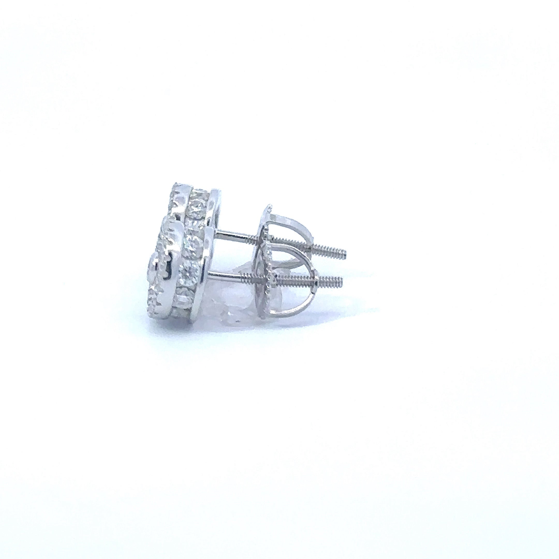 DRACONIS 0.24 CTW 925 Rhodium Moissanite Iced Out Earring showcasing brilliant Moissanite stones and elegant design.