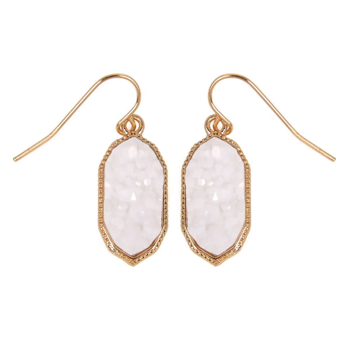 Druzy Small Dangling Drop Earrings in various colors, showcasing their elegant design and lightweight structure.