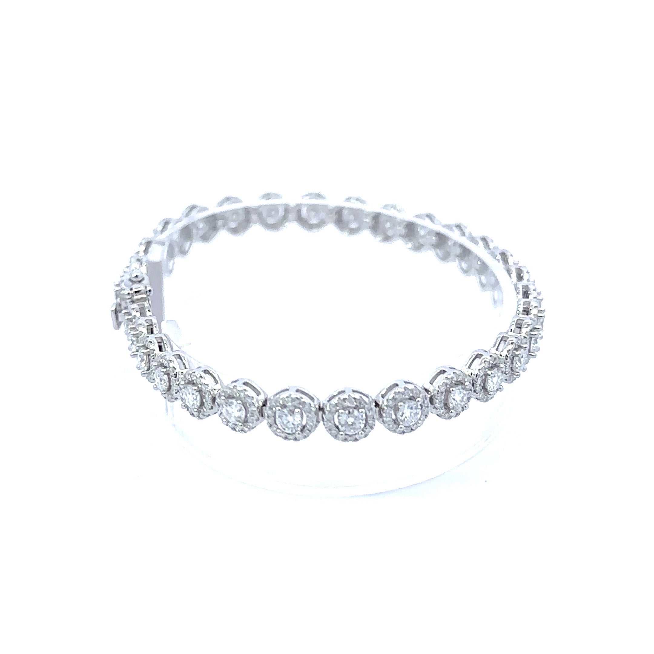 DUSK 6.19 CTW Moissanite Iced Out Bracelet showcasing rhodium plating and sparkling Moissanite stones.