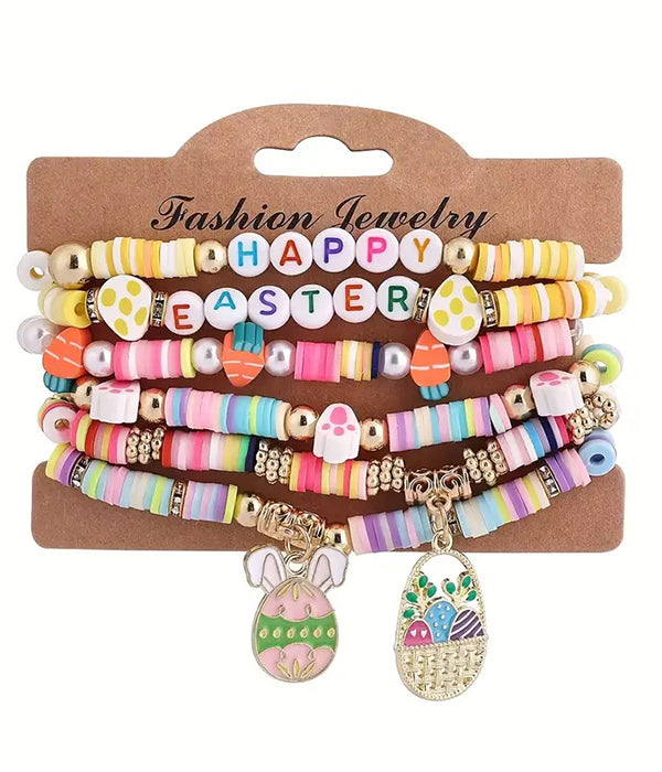 Main EASTER THEME 6 STRETCH BRACELET SET image