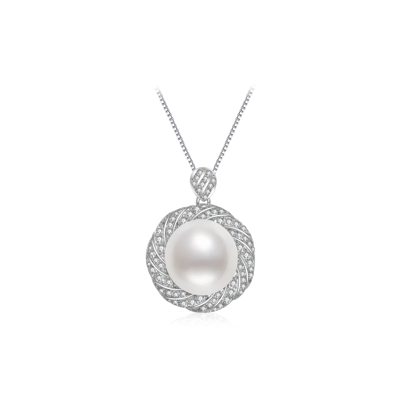 Elegant Edison Pearl Necklace featuring a 12-13mm lustrous pearl and cubic zirconia accents on Sterling Silver with 18k Gold Plating.