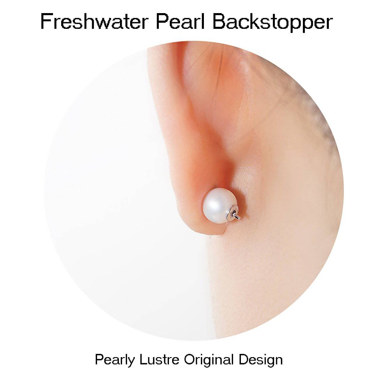 Elegant Freshwater Pearl Earrings WE00066 featuring round white pearls and sterling silver with gold plating.