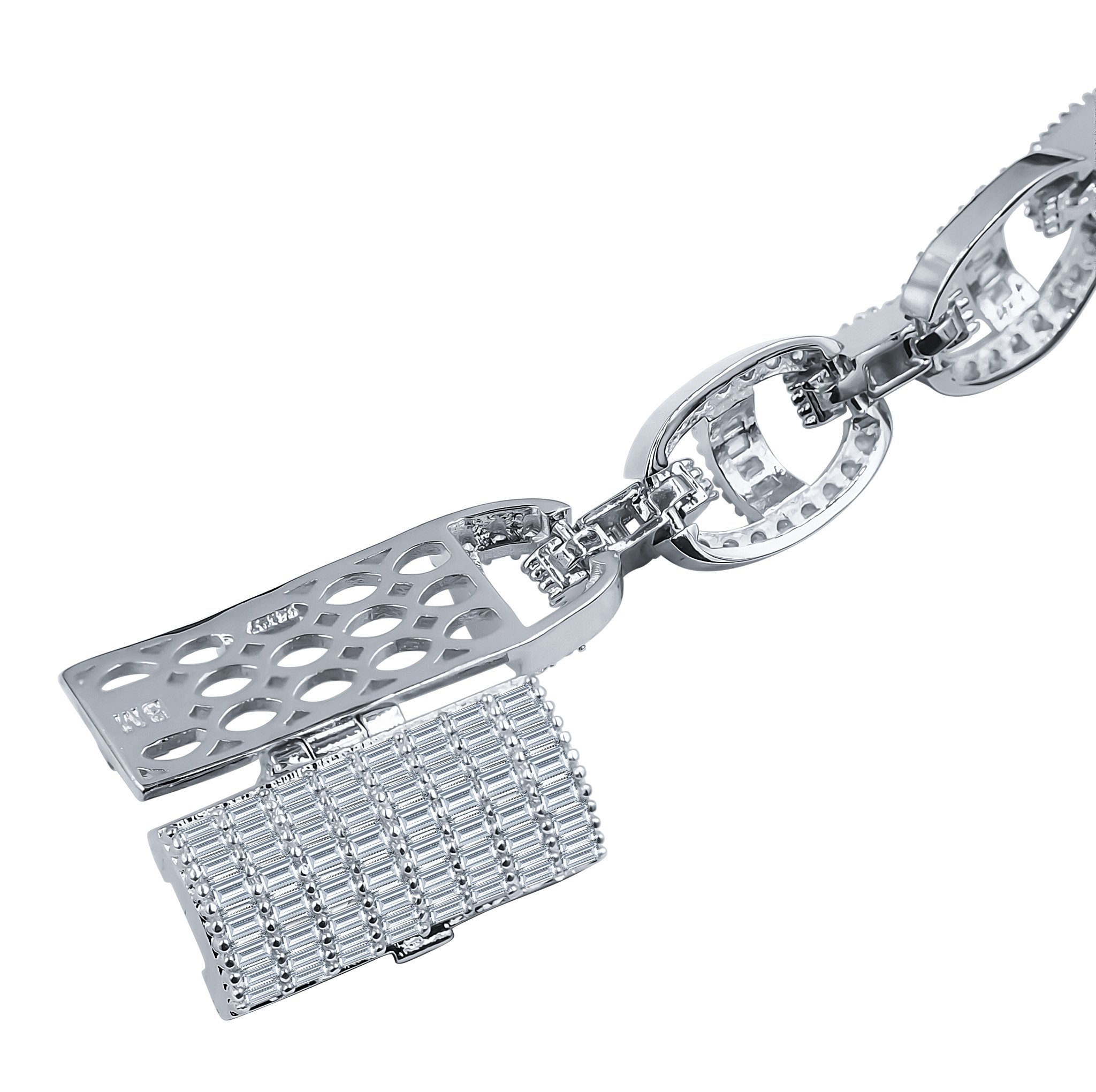 ELITE 6MM Iced Out CZ Chain featuring AAA cubic zirconia stones, brass metal, and available in rhodium and gold plating.