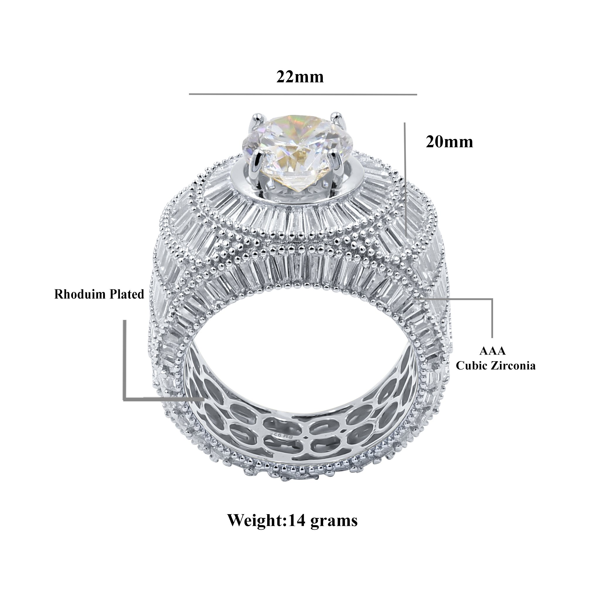 Ethereal Silver Ring featuring cubic zirconia stones in a circular pattern, crafted from 925 Sterling Silver.