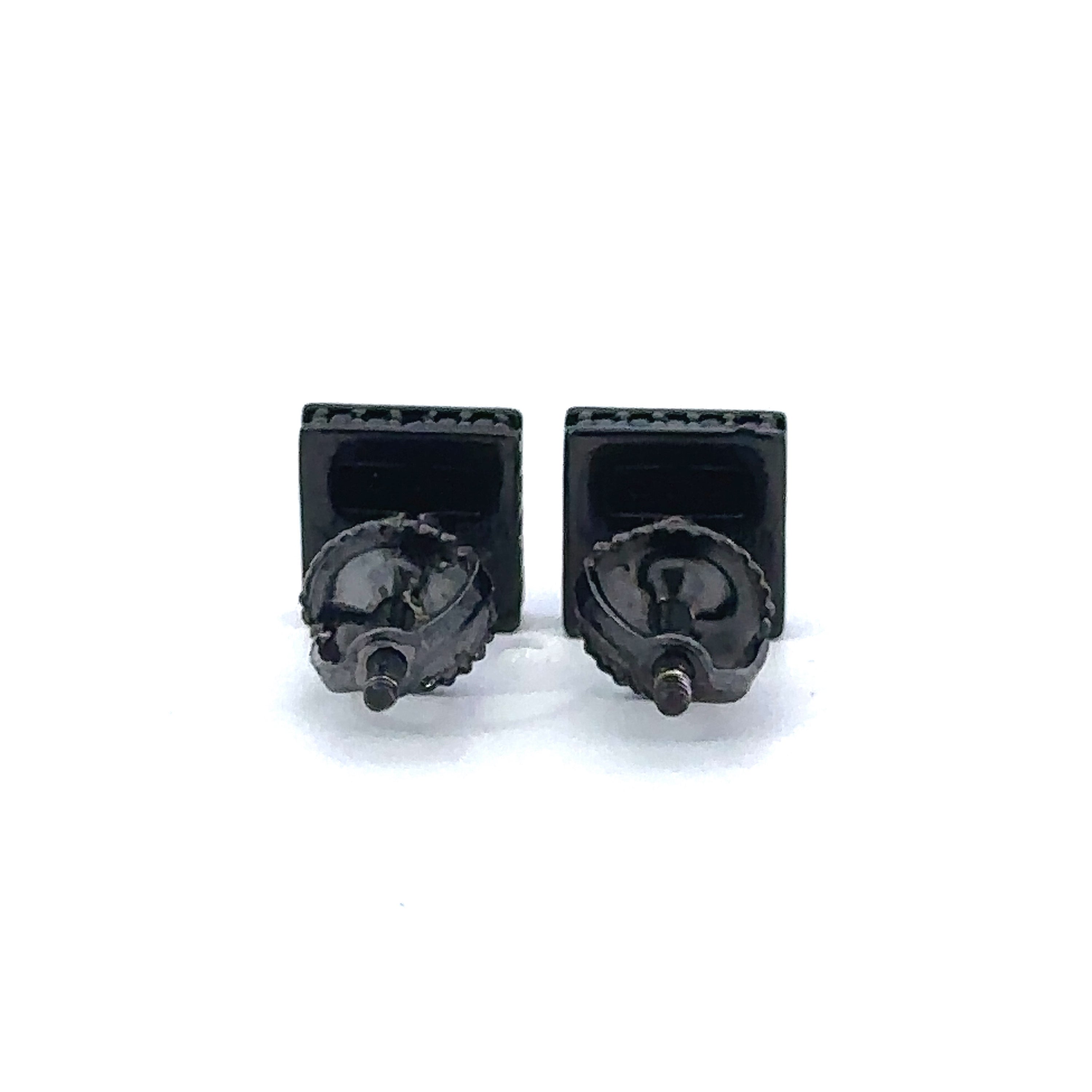 FAELAN 925 CZ Black Iced Out Earrings featuring sparkling cubic zircon stones set in sterling silver.