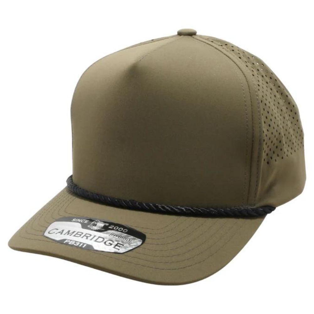 Five Panel High Frame Rope Perforated caps in a pack of 6, featuring a structured design and perforated meshback for breathability.