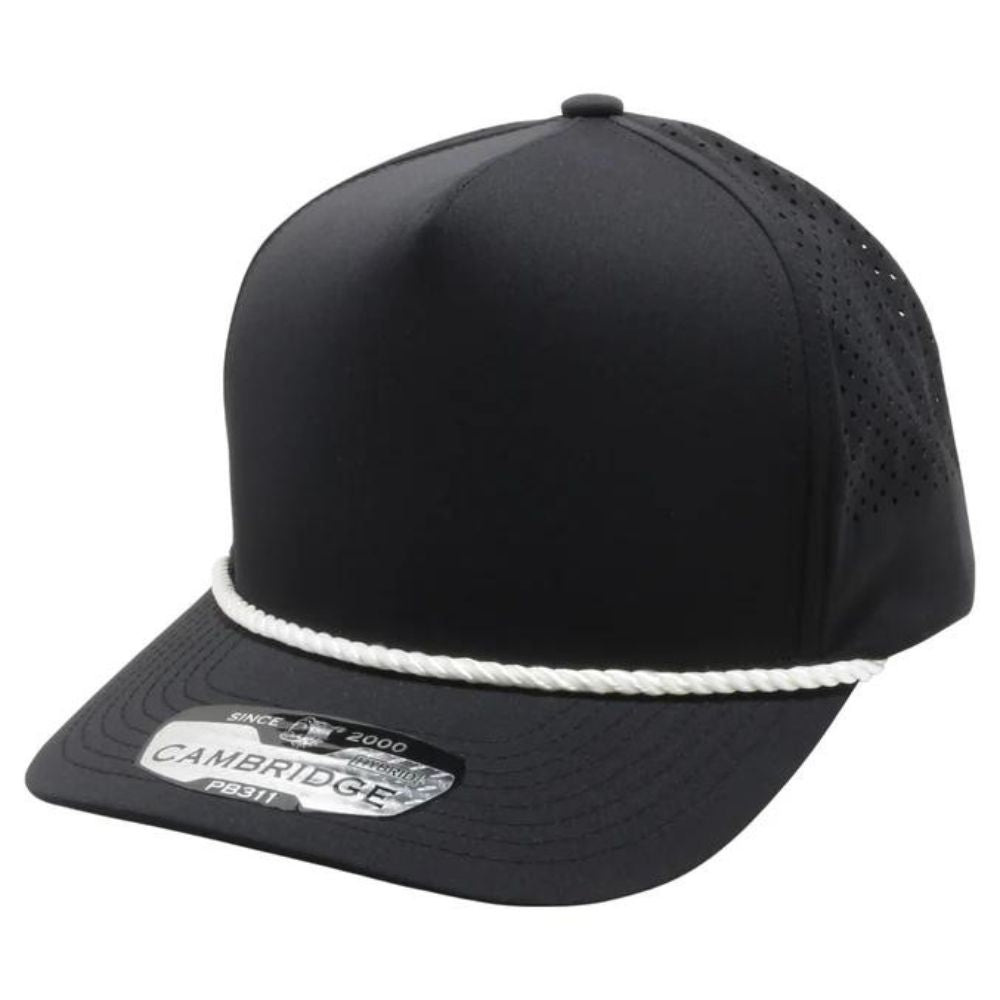 Five Panel High Frame Rope Perforated caps in a pack of 6, featuring a structured design and perforated meshback for breathability.