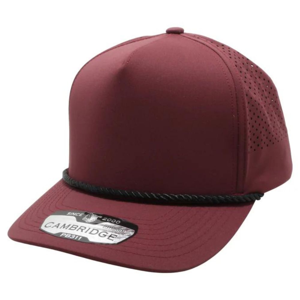 Five Panel High Frame Rope Perforated caps in a pack of 6, featuring a structured design and perforated meshback for breathability.