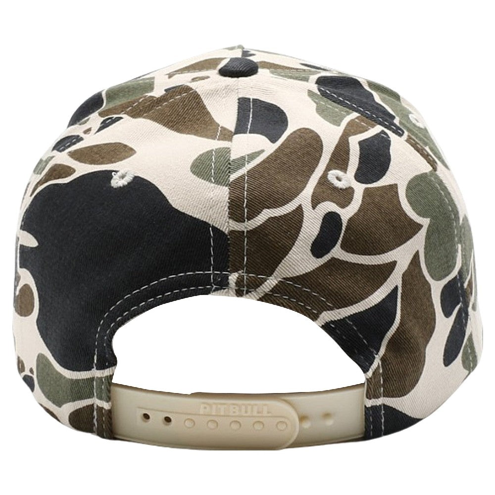 Pack of 6 Five Panel Old School Camo High Frame caps, featuring a high-profile crown, adjustable snapback, and curved visor for style and comfort.