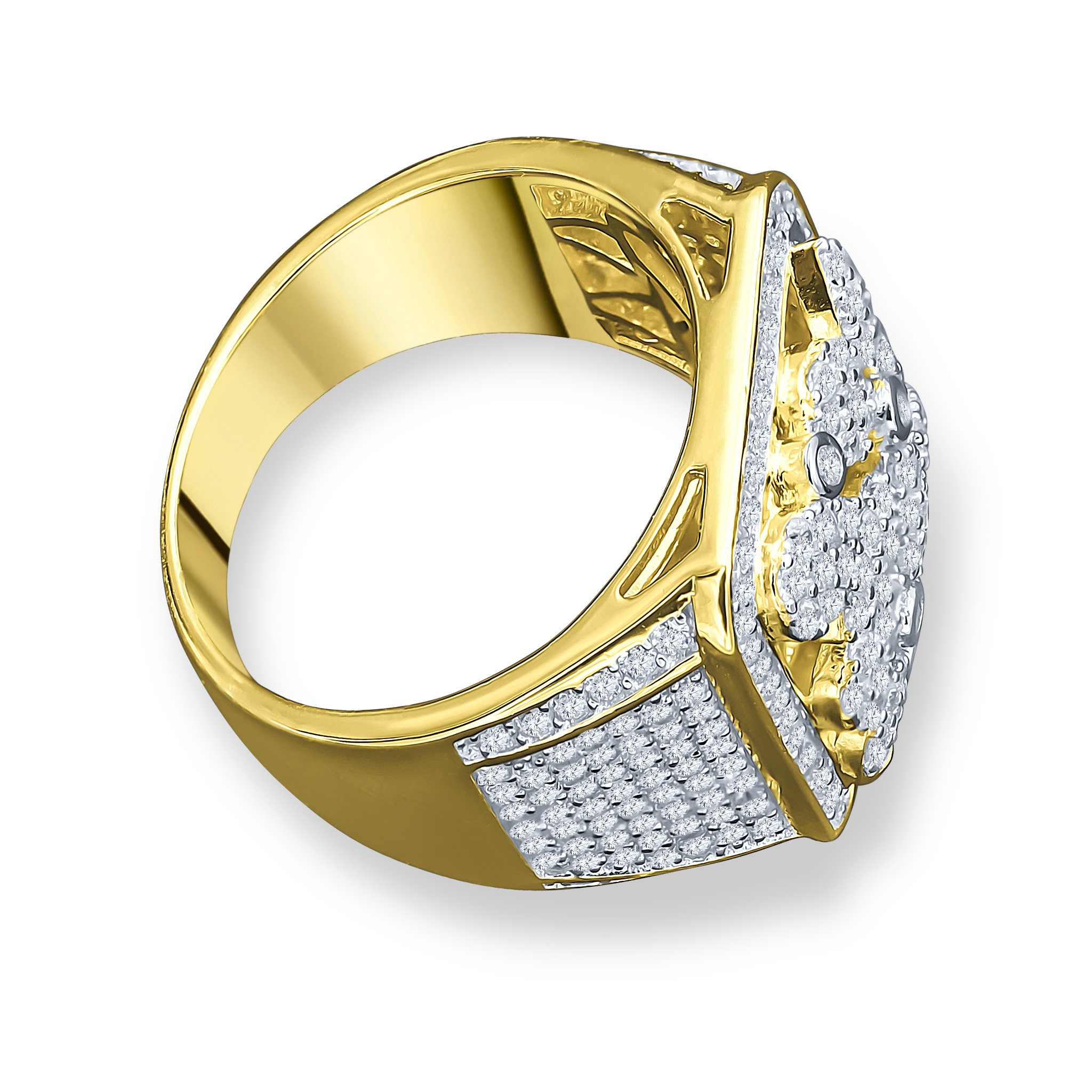 FLAGRANT 925 Silver Ring featuring micropave CZ stones, elegantly designed with a prong setting.