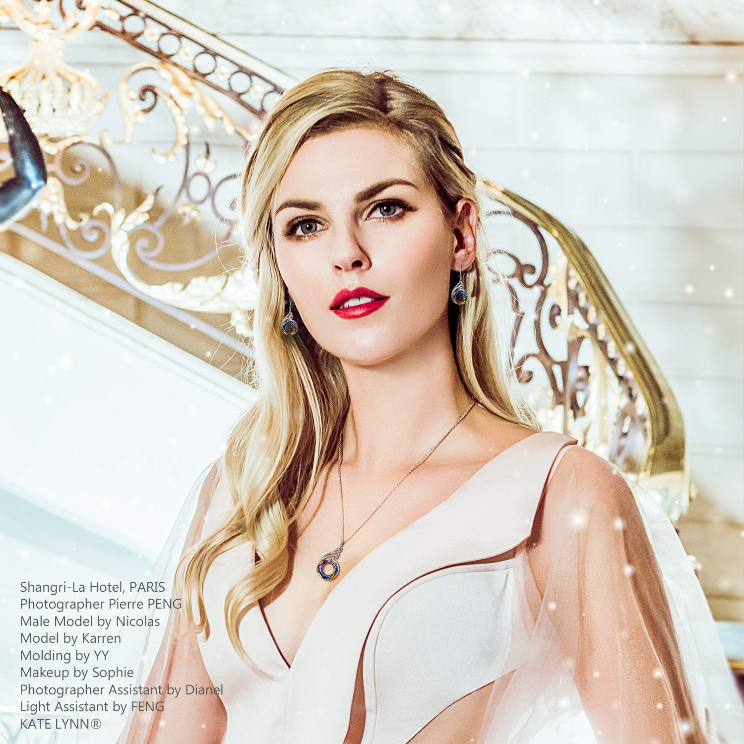 Flaming Phoenix Fire Swirl Drop Earring featuring cubic zircon stones and rhodium plating, elegantly designed for women.