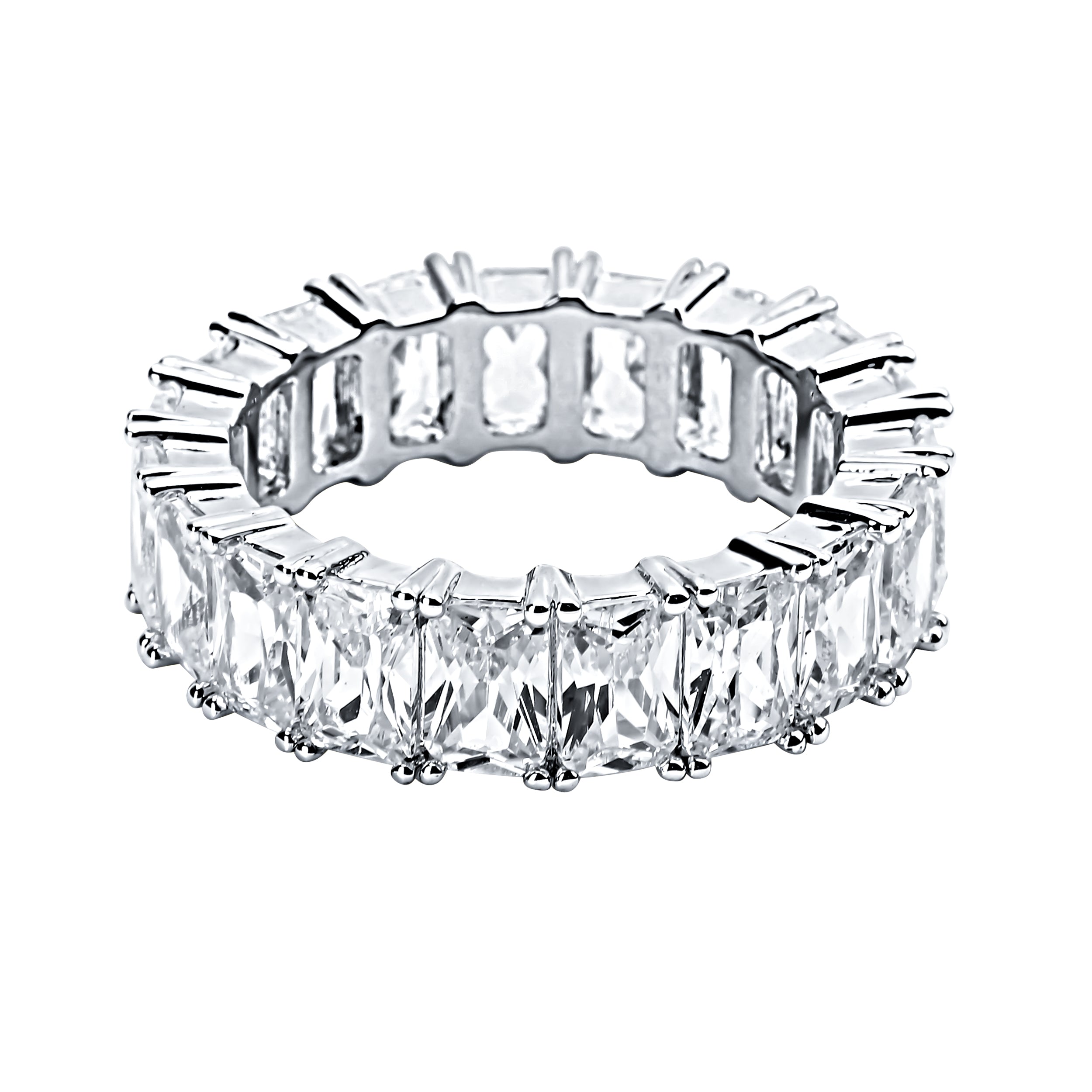 Flounce 925 Silver Ring featuring round shape with micro-pave CZ stones, elegantly designed and crafted from high-quality sterling silver.
