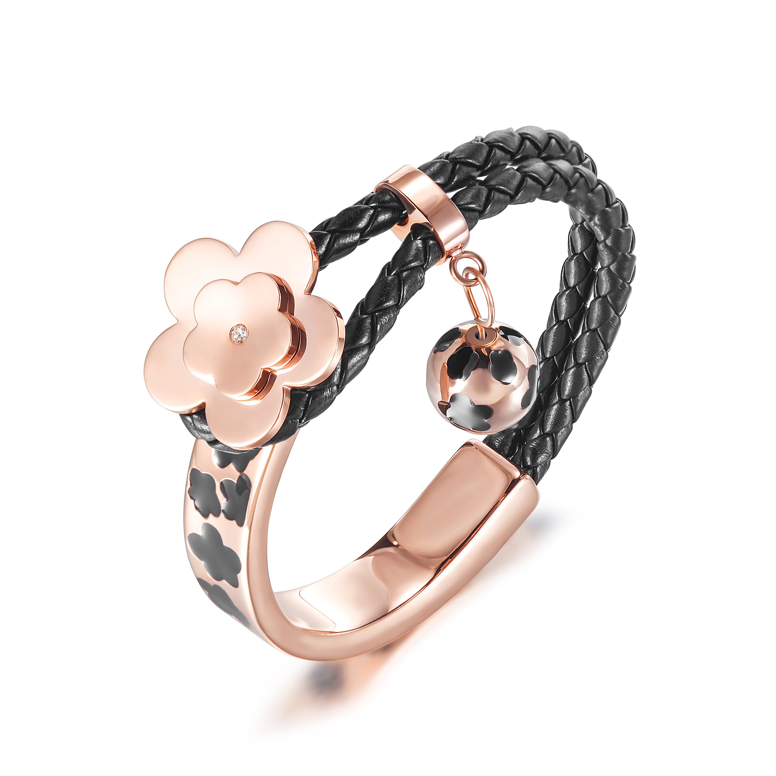 Elegant Flower Bud Wheat Chain Bar Bracelet made of stainless steel with gold plating, showcasing a modern design suitable for everyday wear.