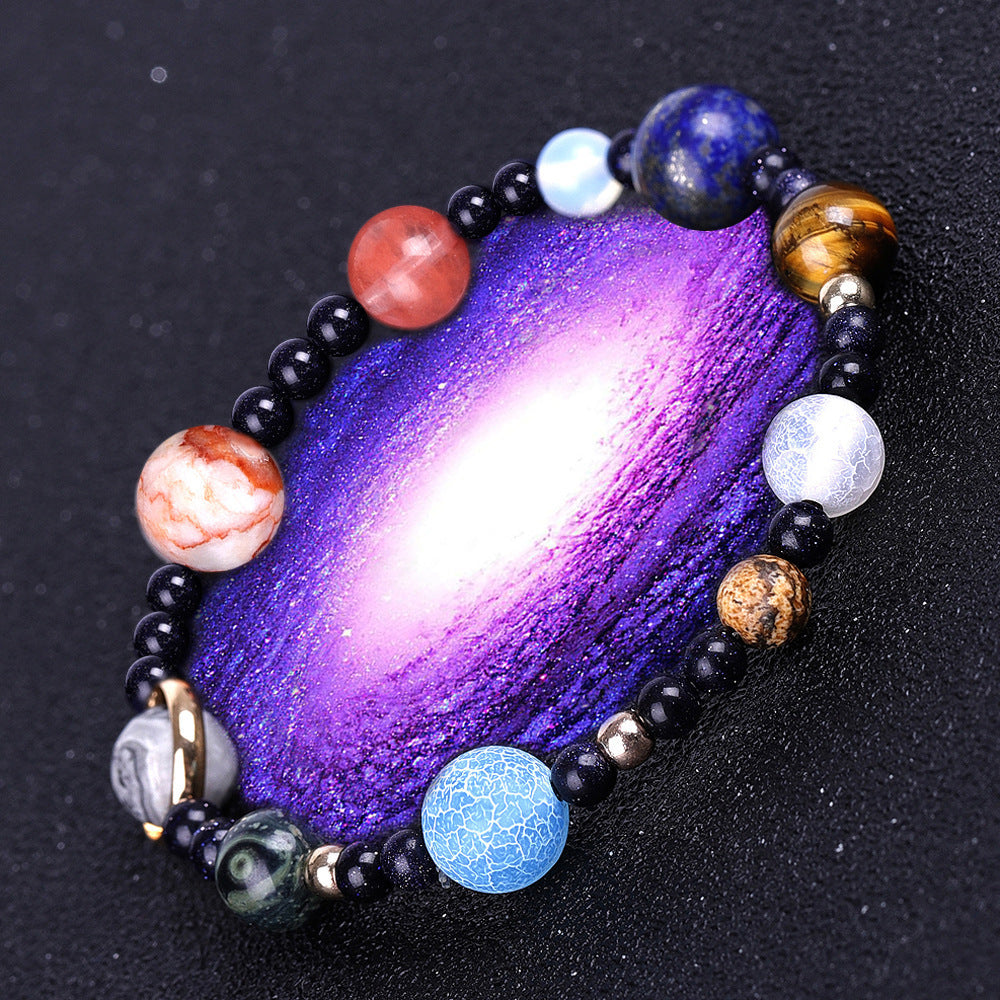 Full Planets of the Galaxy Marble Stretch Bracelet showcasing its unique galaxy design and marble effect.