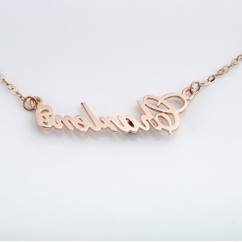 A beautiful Full Silver Diamond Name Necklace showcasing personalized name in elegant font, available in silver, gold, and rose gold.