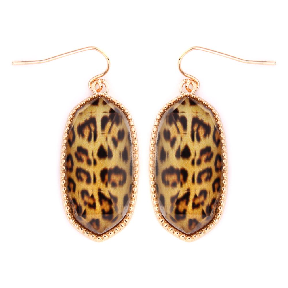 A pair of elegant Gem Cut Small Drop Earrings in various colors, showcasing their unique design and lightweight structure.