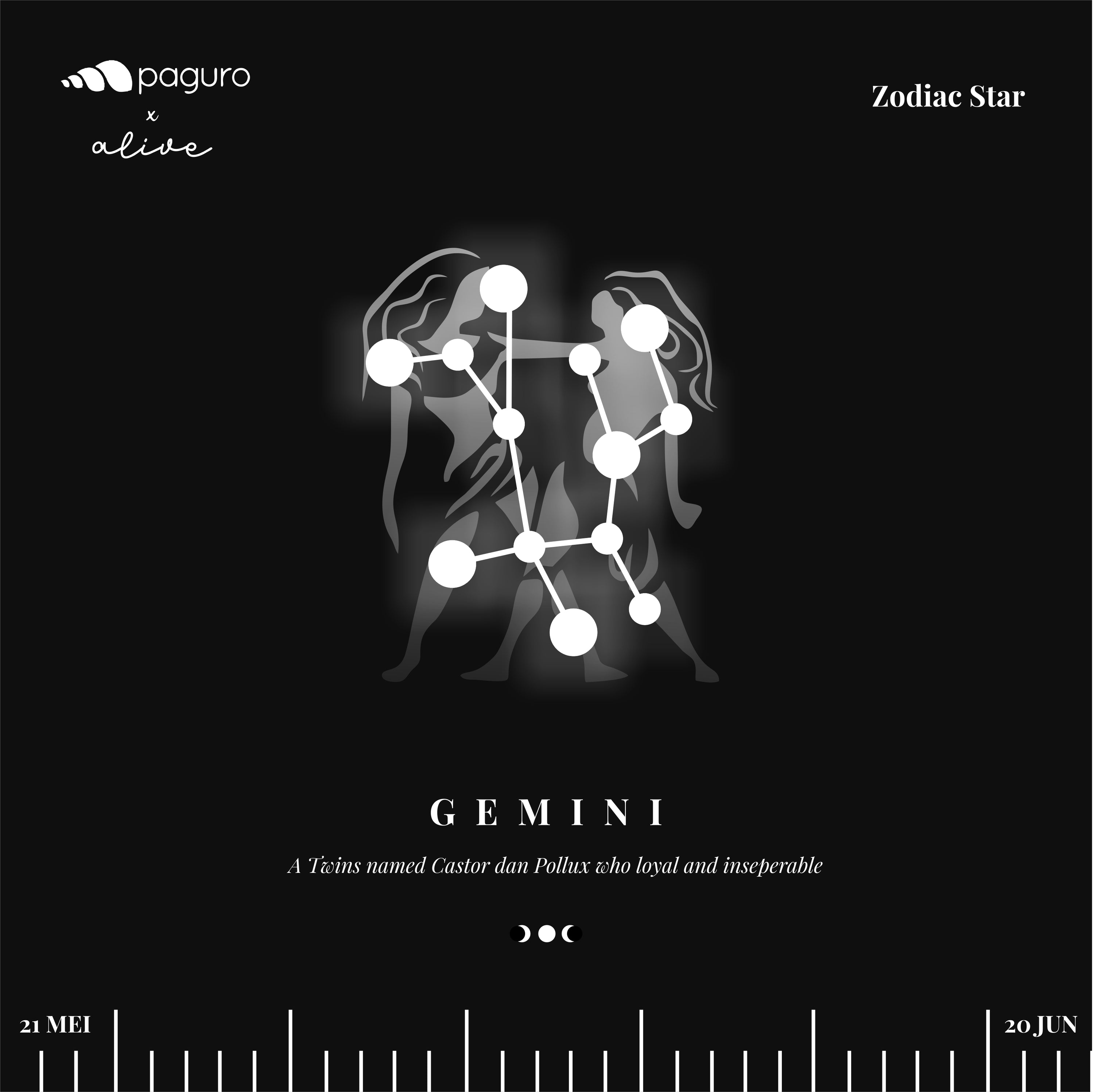 Gemini Zodiac Sign Sustainable Necklace featuring a gold plated brass pendant with recycled wood and plant resin, showcasing intricate craftsmanship.