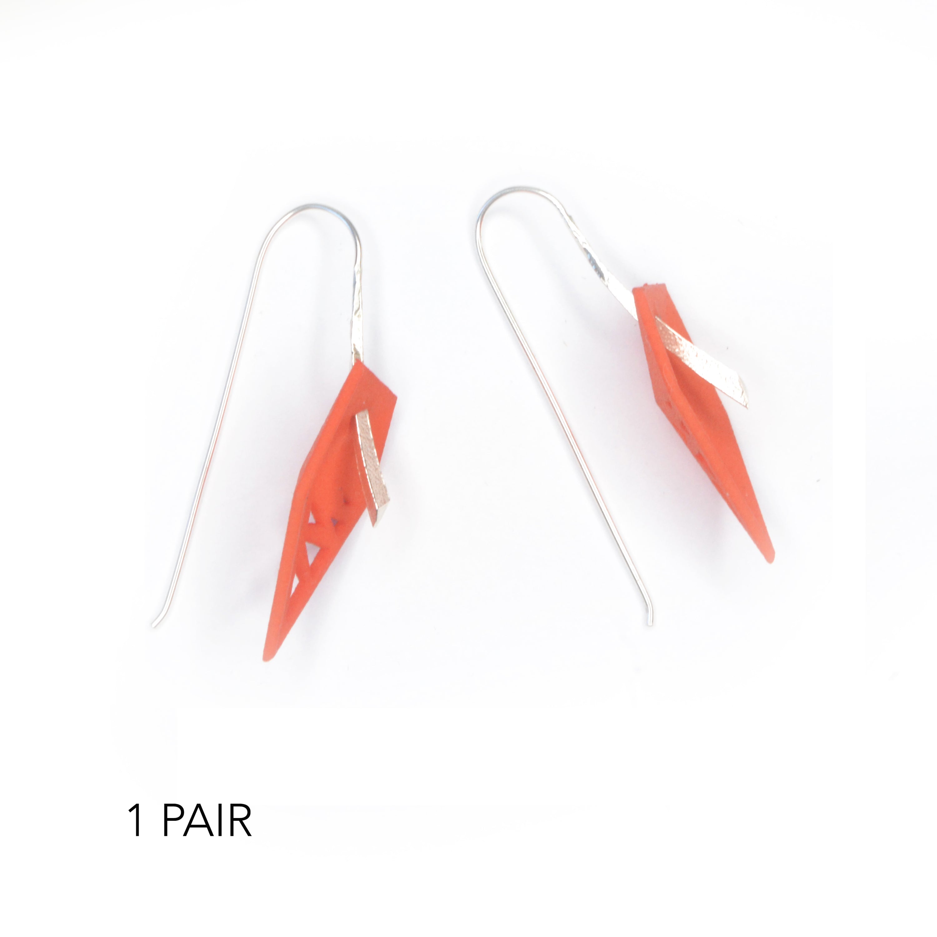 A pair of vibrant Geometric Drop Interchangeable Earrings in various colors, showcasing their unique teardrop design and lightweight structure.