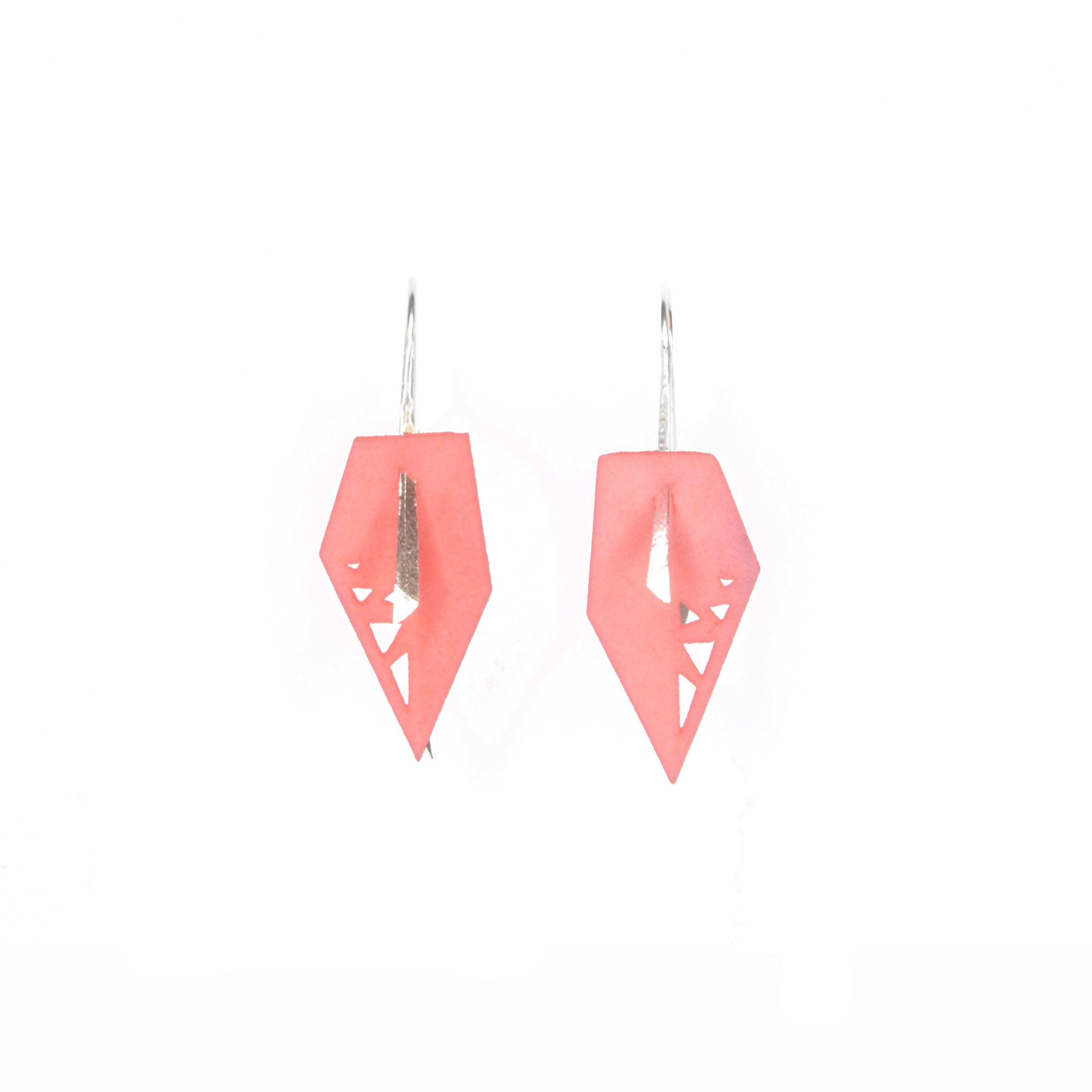 A pair of vibrant Geometric Drop Interchangeable Earrings in various colors, showcasing their unique teardrop design and lightweight structure.