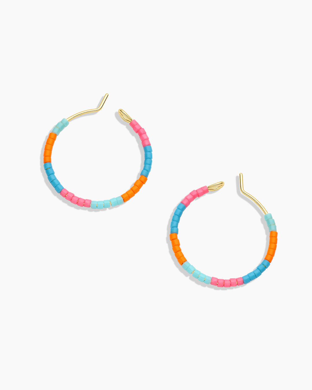Gigi Stripe Hoops in 14k gold, elegantly designed for stacking and layering.