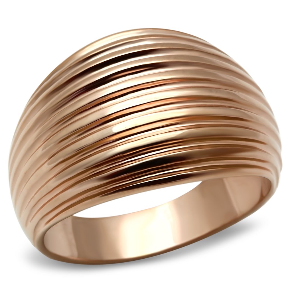 GL206 IP Rose Gold Brass Ring showcasing its elegant design and warm tones.