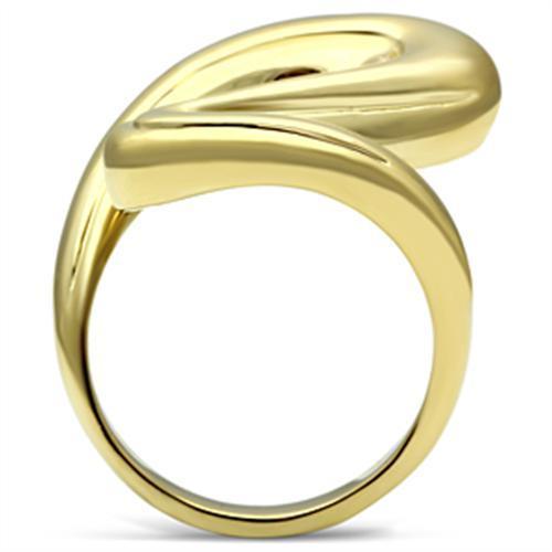 GL290 IP Gold Brass Ring with a sleek design, showcasing its luxurious gold finish and lightweight structure, perfect for any occasion.