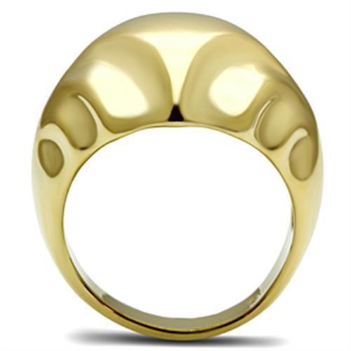 GL327 IP Gold Brass Ring with a sleek design, showcasing its luxurious ion plating finish and lightweight structure.