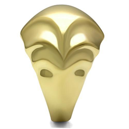 GL327 IP Gold Brass Ring with a sleek design, showcasing its luxurious ion plating finish and lightweight structure.