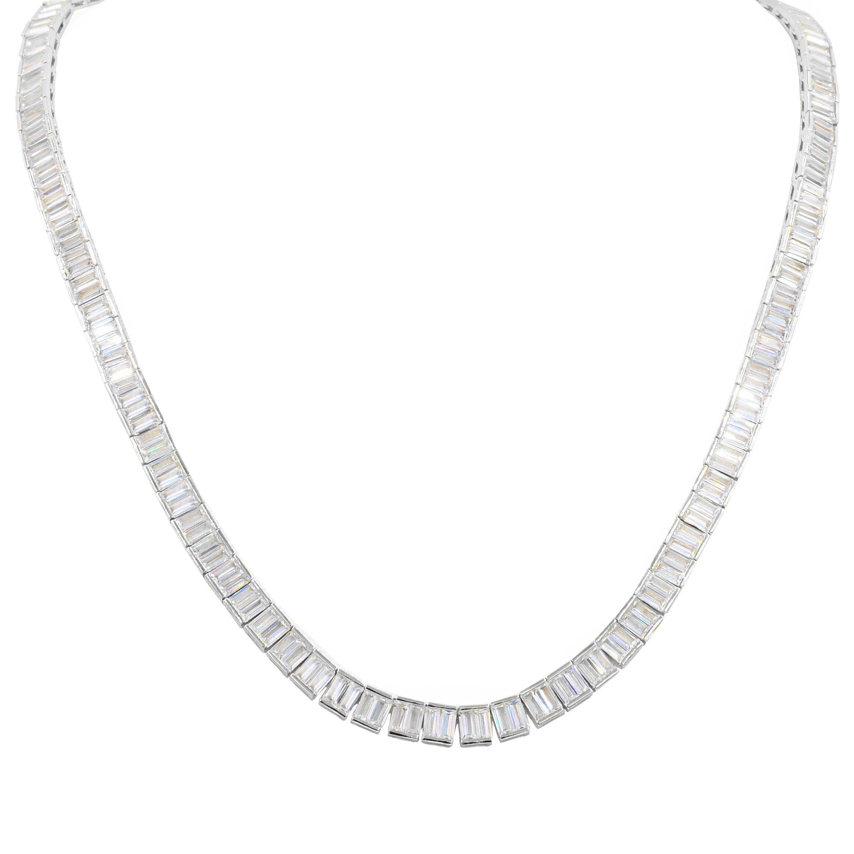 GLAMOROUS Square Tennis Chain featuring AAA Cubic Zircon stones in a square design, available in rhodium and gold plating.