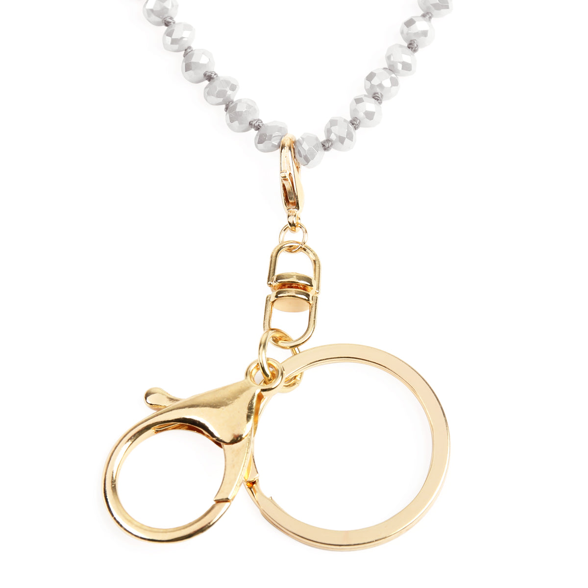 Colorful Glass Beads Lanyard Necklace displayed elegantly, showcasing its vibrant hues and crystal bead details.