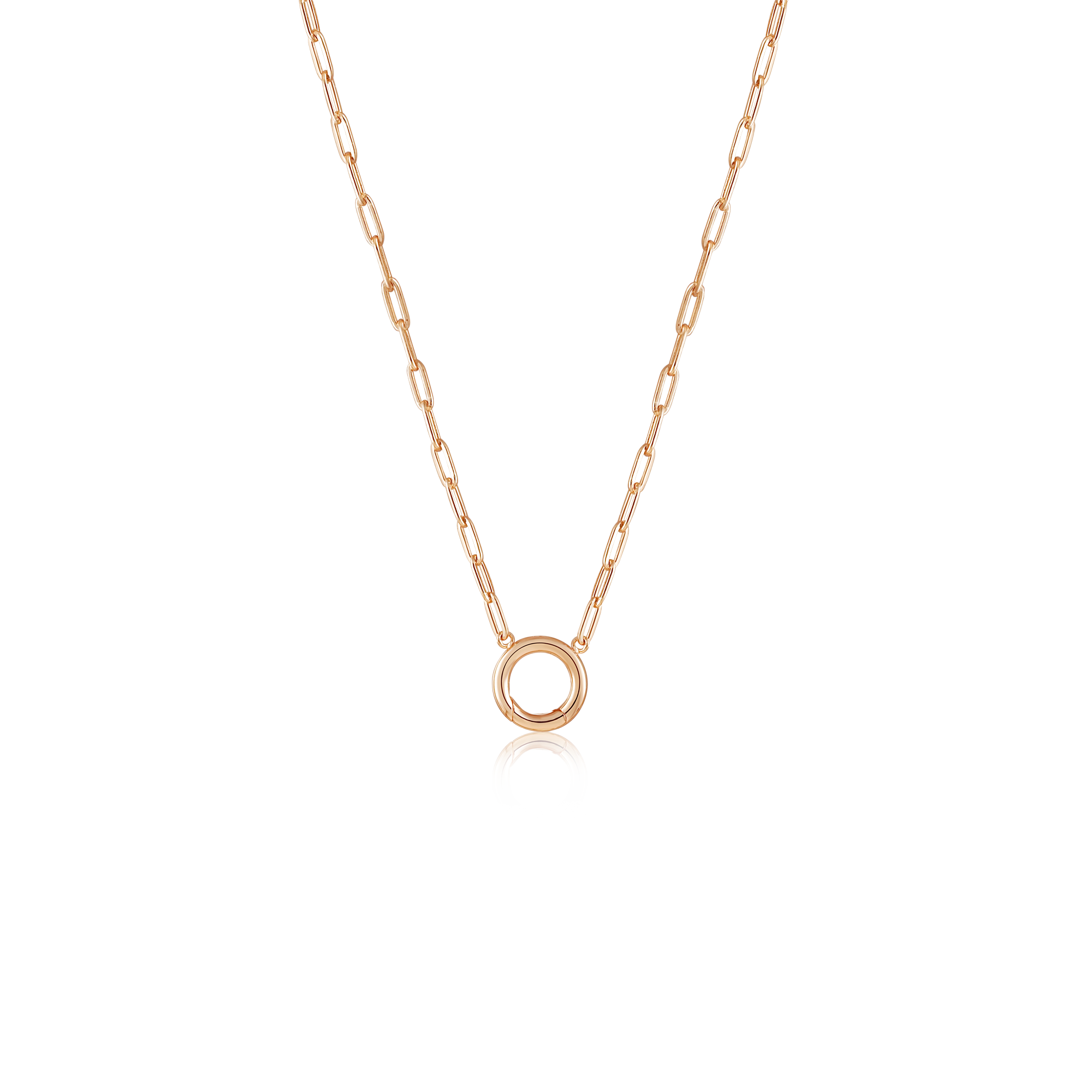 Gold Charm Carrier Necklace Chain with charms, showcasing its elegant design and versatility.