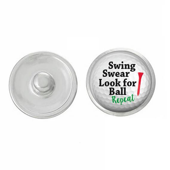Colorful Golf Snap Jewelry featuring interchangeable 7/8" charms designed for various snap bases.