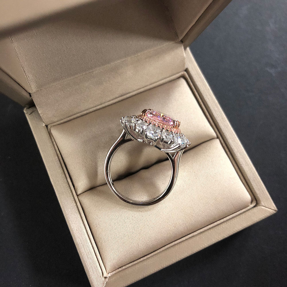 A stunning Gorgeous Halo Engagement Ring made of 925 Sterling Silver with a white gold finish, featuring a beautiful halo design around the central stone.