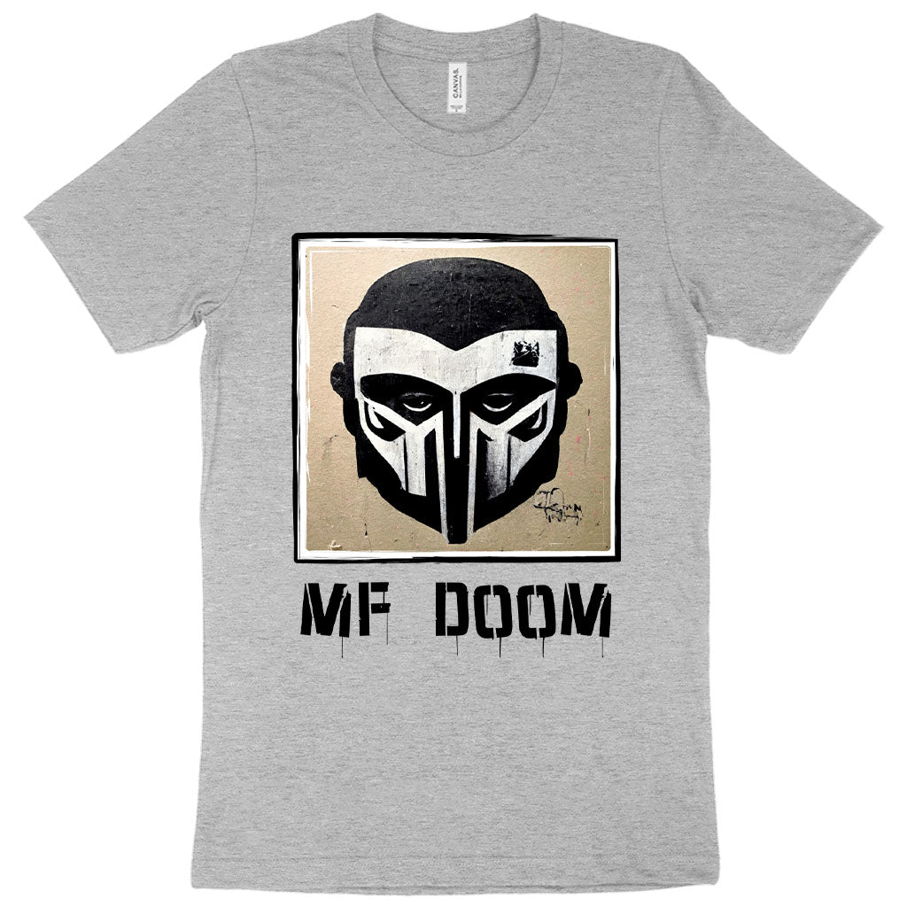 Graphic MF Doom T-Shirt featuring a classic design, made from soft and breathable fabric, available in various sizes.