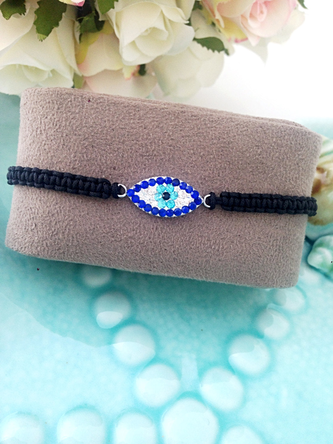 Main Greek Evil Eye Bracelet, Evil Eye Jewelry, String Bracelet image