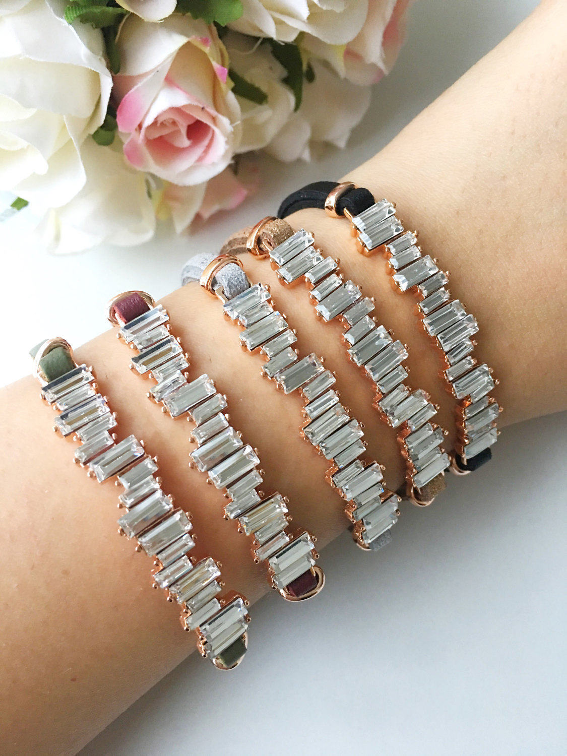 Handmade Greek Evil Eye Bracelet in rose gold, featuring adjustable design and intricate evil eye motif.