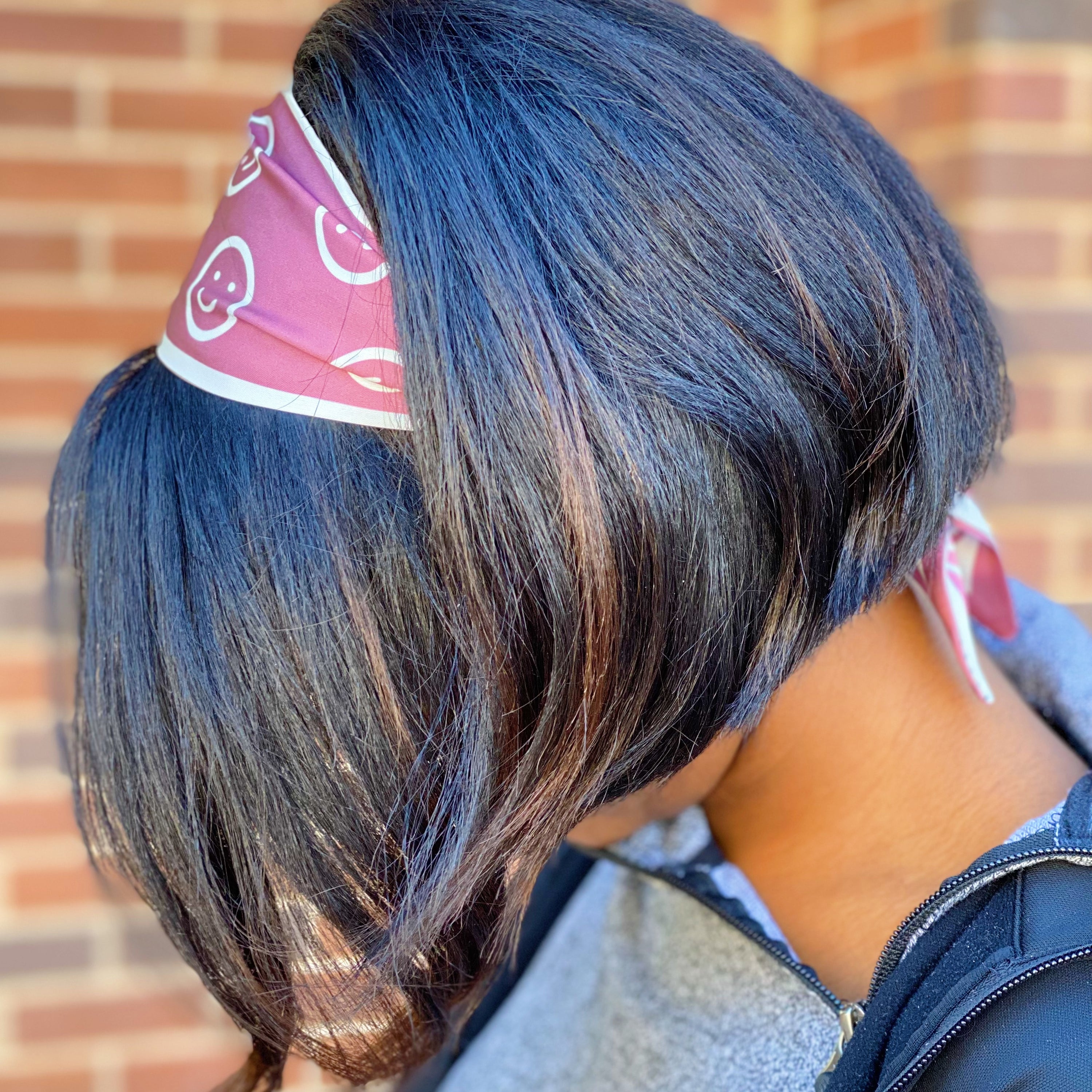 Happy All Around Sleek Scarf featuring cheerful happy faces, slim design, and vibrant colors, perfect for versatile styling.