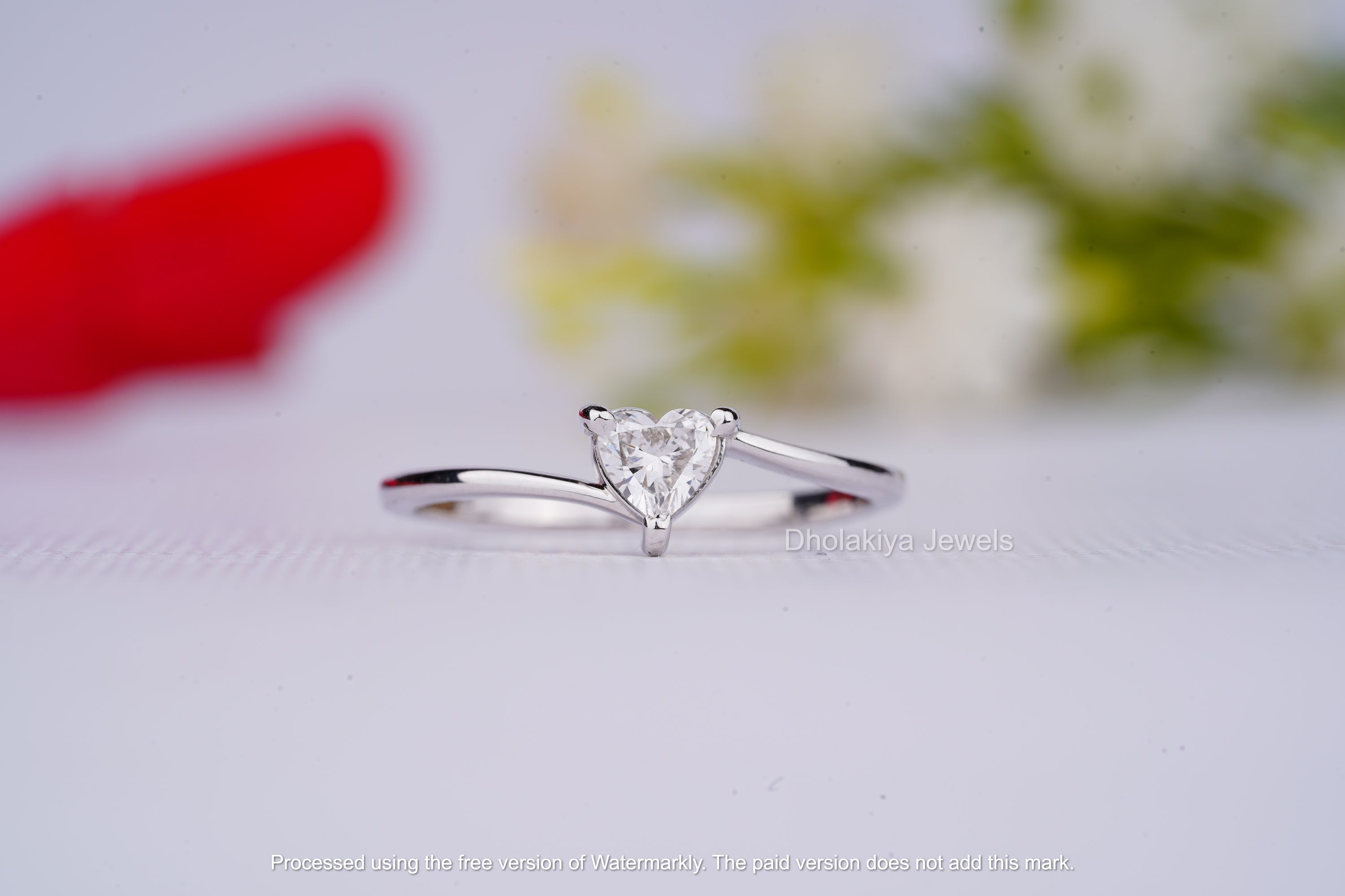 Heart Brilliant Cut Lab Grown Diamond Ring showcasing a stunning heart-shaped diamond with brilliant sparkle, set in a delicate band.
