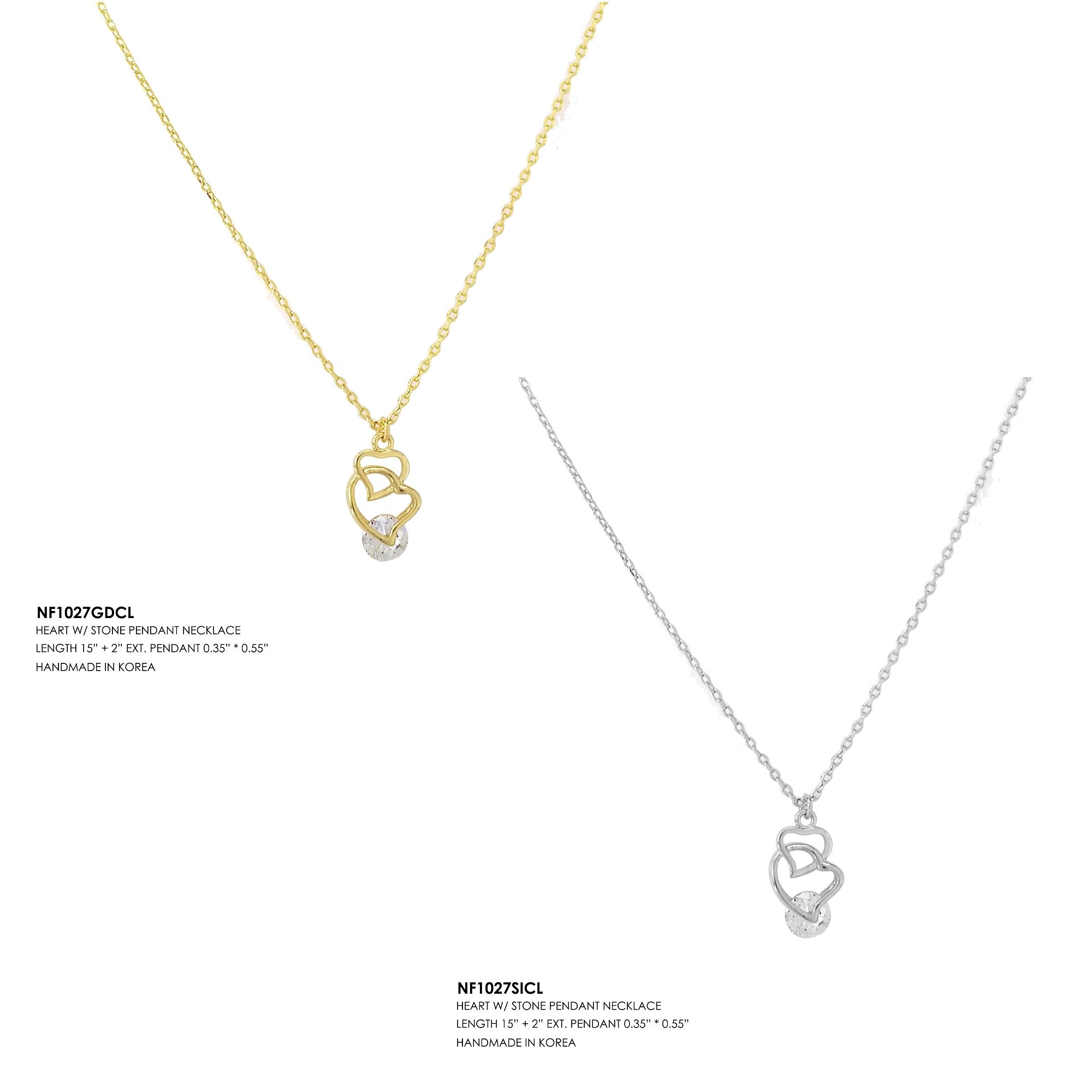 Heart Stone Shape Pendant Necklace by DOBBI in various colors, showcasing a stylish heart-shaped design made of alloy and glass.